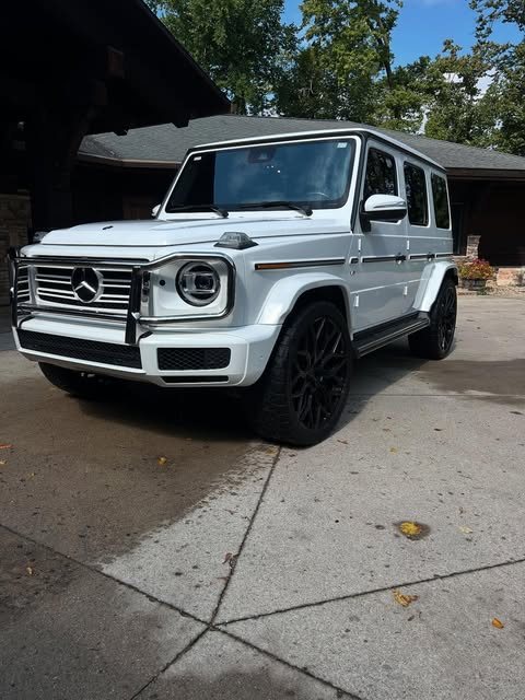 White Mercedes G-Class after a detail